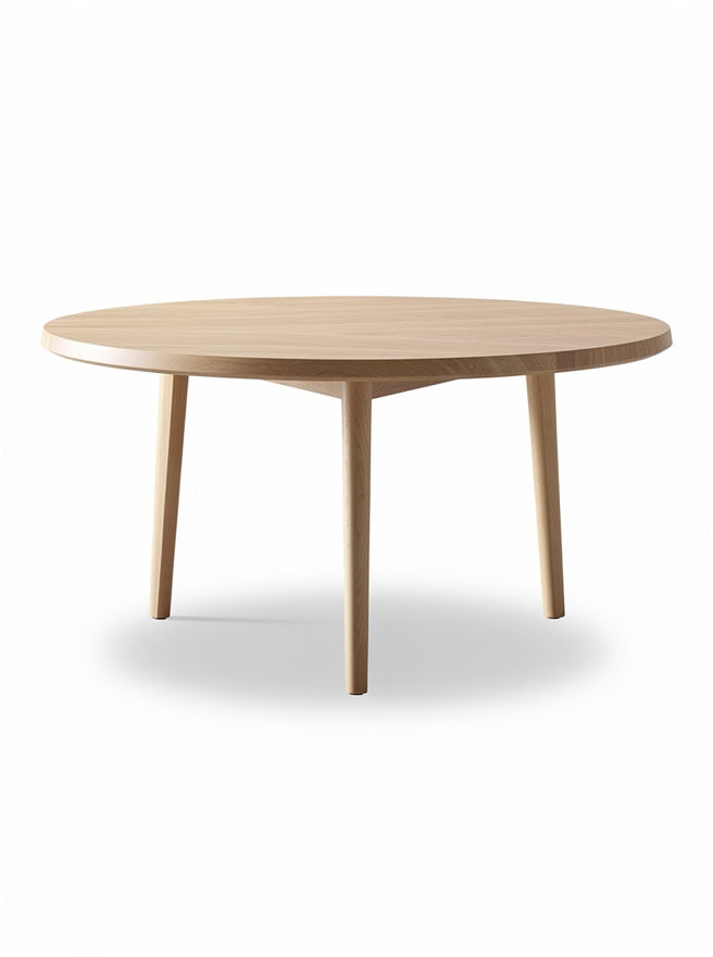 **Ronde houten tafel met drie poten**