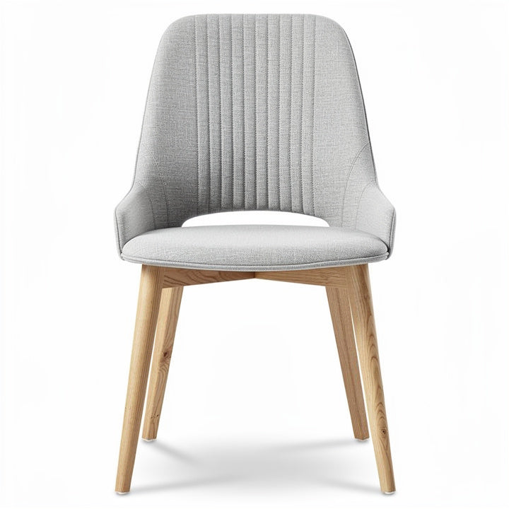 **Moderne Stoffen Eetstoel met Houten Poten**