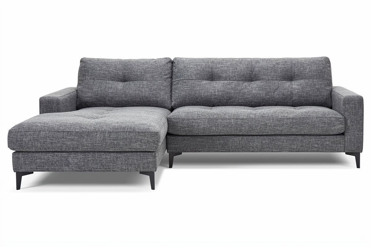 **Moderne grijze chaise longue bank met comfortabele zitting**
