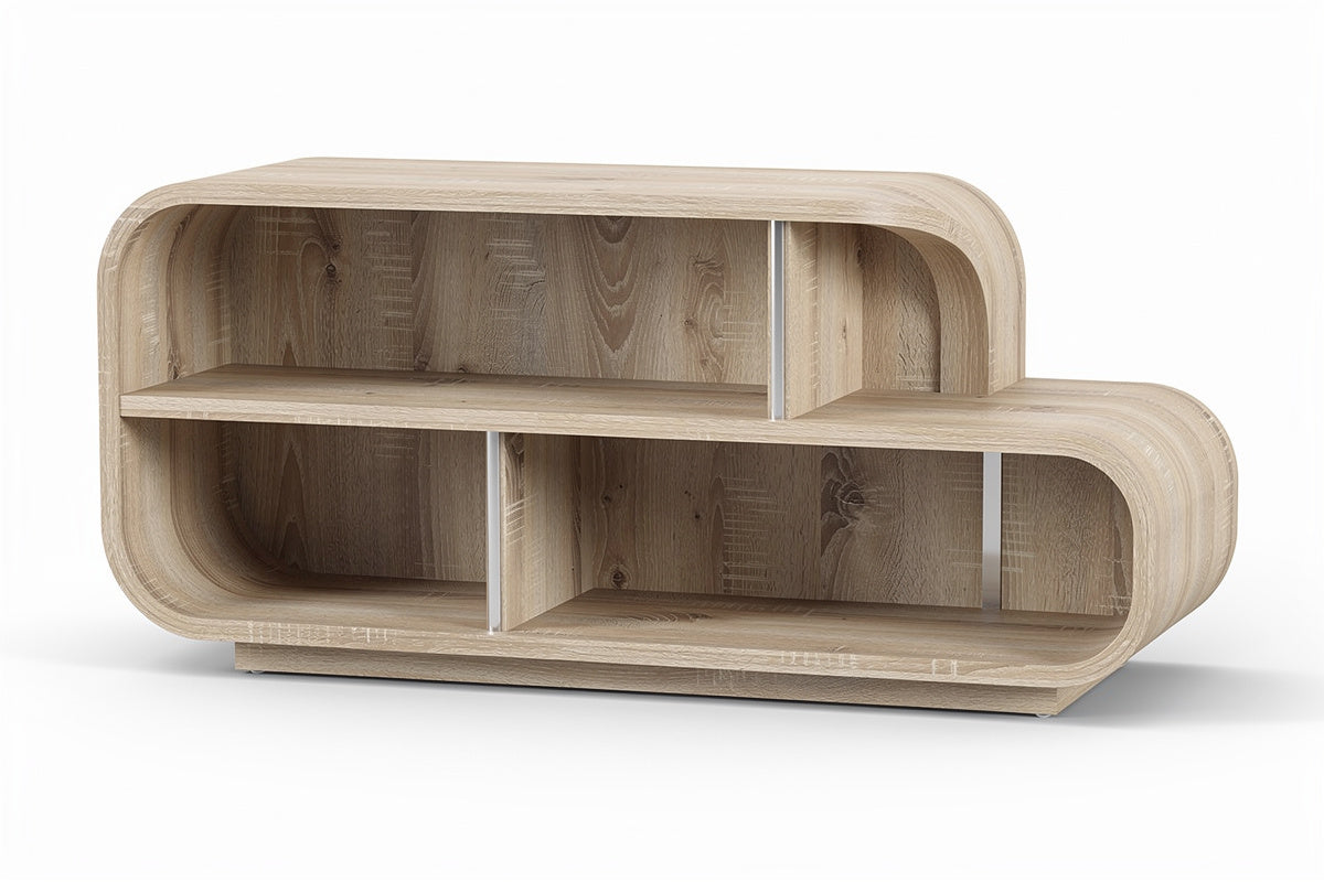 **Moderne Houten Opberger met Uniek Design**